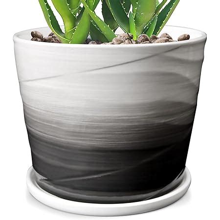 8 inch planter with drainage - LE TAUCI Ceramic Planters, Set of 3 Plant Pots for Indoor Plants, 8.3+6.9+5.7 inch Flower Pots with Drainage Holes, Large Cylinder Planters Pot for Outdoor Indoor House Plants, Reactive Glaze Brown 4.8 out of 5 stars 546